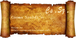 Csoma Szolón névjegykártya